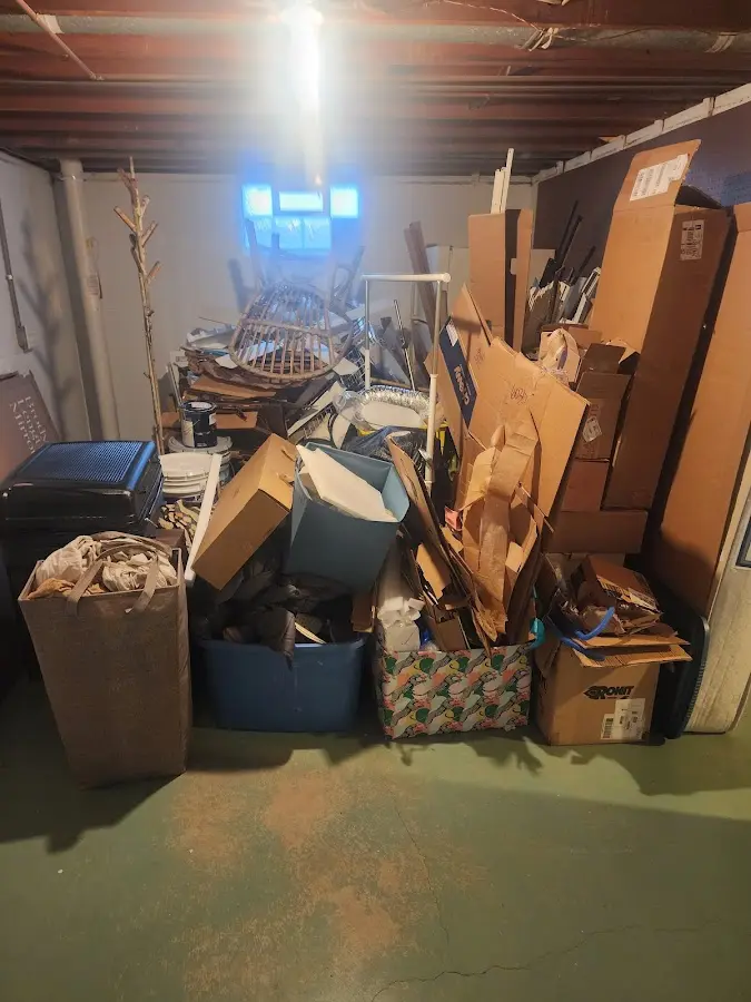 Roll-off dumpster container at job site for 6 Yard Dumpster Rental in Perryville